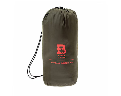 Badger Outdoor Nightpack guļammaiss – labās puses rāvējslēdzējs