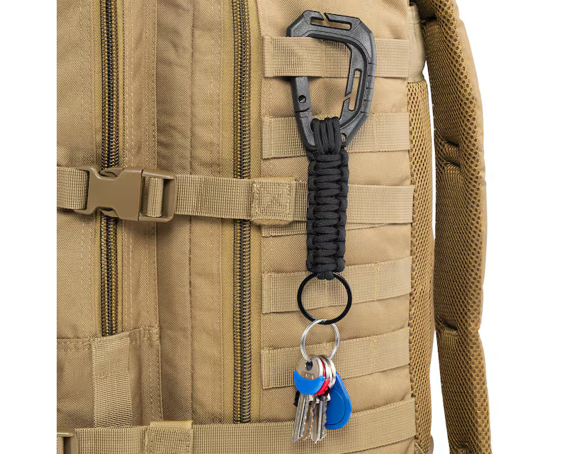 MIL-TEC® Paracord atslēgu piekariņš ar MOLLE karabīni – Black