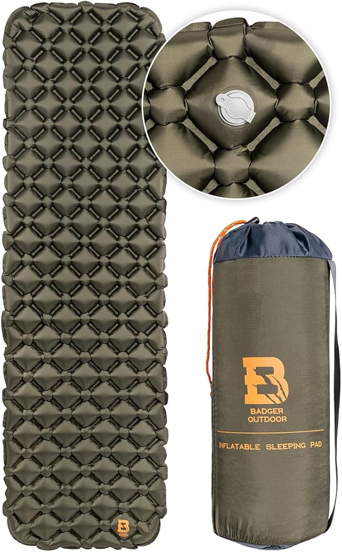 Mil-Tec saliekamā armijas gulta + Badger Outdoor matracis + spilvens komplekts