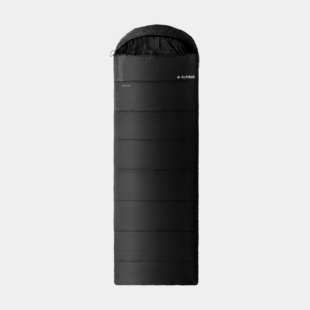 Alpinus Warm 1350 Black guļammaiss – labās puses rāvējslēdzējs
